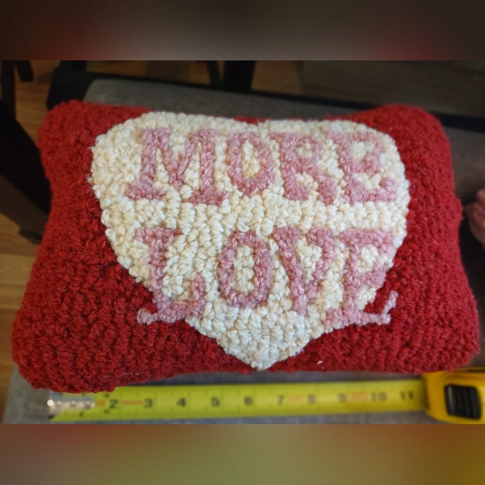 NWT Sundance Handmade Wool More Love Pillow